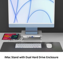 MC35 - dokkingstasjon - USB-C HUB - iMac skjermstativ - med dobbel HDD-kabinett