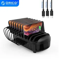 ORICO - 10 porter USB-lader - dokkingstasjon - med holder - 120W 5V2.4A*10