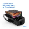 TitularesORICO - Cargador USB de 10 puertos - estación de acoplamiento - con soporte - 120W 5V2.4A*10