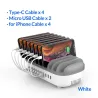 TitularesORICO - Cargador USB de 10 puertos - estación de acoplamiento - con soporte - 120W 5V2.4A*10