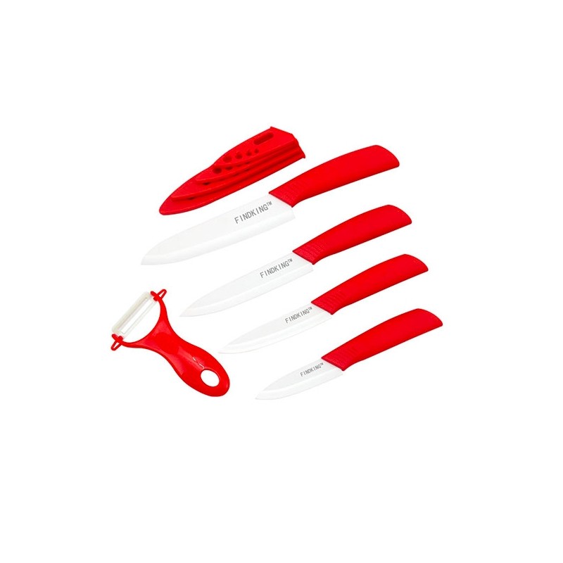 Conjunto de facas de cerâmica - 3" 4" 5" 6" polegadas com descascador / tampas