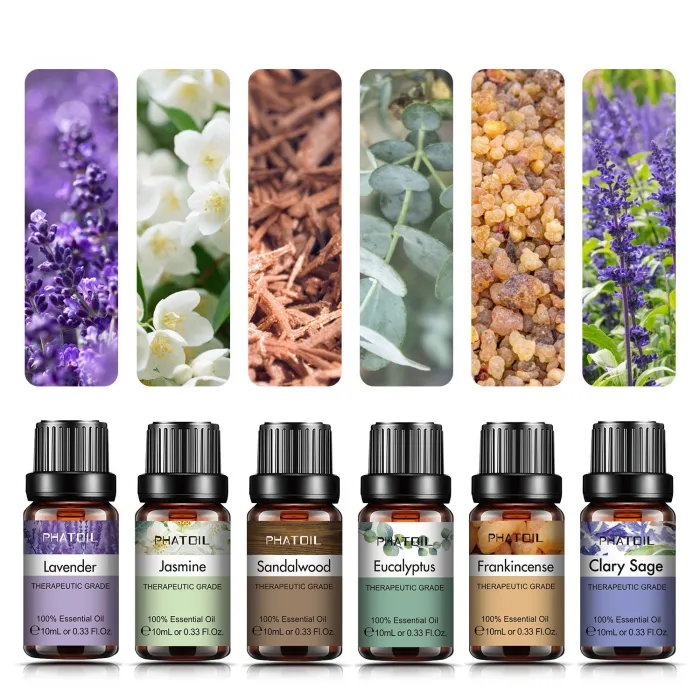 Ren naturlig eterisk olja - aromolja - sandelträ - rökelse - salvia - lavendel - eukalyptus - jasmin - 10 ml - 100 ml