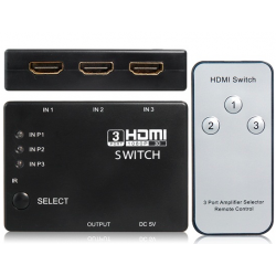 3 naar 1 - HDMI-switcher met afstandsbediening - HDMI-splitterHDMI Switcher