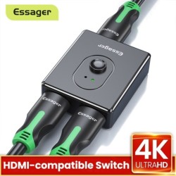 Essager - Splitter HDMI - switch - 4K 2.0 - adattatore - convertitore - per PS4 HD TV BOX