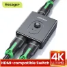 Essager - HDMI splitter - bryter - 4K 2.0 - adapter - omformer - for PS4 HD TV BOX