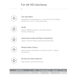 Baseus - Switch 4K HD - Adattatore compatibile con HDMI
