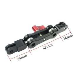 Aluminiumsarm - hjelmbeslag - 360 graders justering - til GoPro