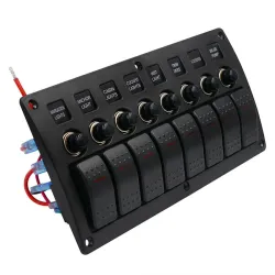 Quadro elettrico stagno con led e fusibili - 8 canali - per auto - barca - camper