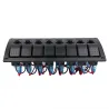 Waterproof switch panel with LED and fuses - 8-channels - for car - boat - camperSwitches