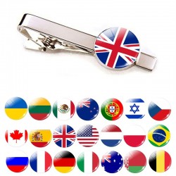 Grampo de gravata com bandeiras nacionais - 30 países