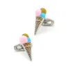 Boutons de manchette argent - glace multicolore