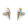 Boutons de manchette argent - glace multicolore
