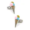 Boutons de manchette argent - glace multicolore