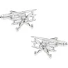 Avion en argent - boutons de manchette