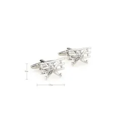 Avion en argent - boutons de manchette