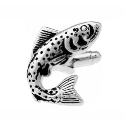 Boutons de manchette en argent - gros poisson