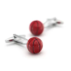 Red basketball ball - cufflinksCufflinks