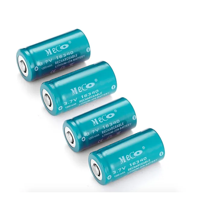 3,7V 1200mAh - CR123A/16340 li-ion batteri - oppladbart - 2 stk.