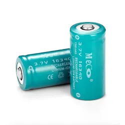 3,7V 1200mAh - CR123A/16340 li-ion batteri - oppladbart - 2 stk.