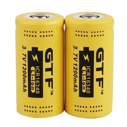 Baterías3.7V 1200mAh - CR123A/16340 batería de iones de litio - recargable - 2 piezas