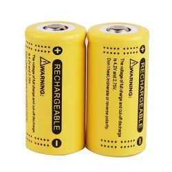 3,7V 1200mAh - CR123A/16340 li-ion batteri - oppladbart - 2 stk.