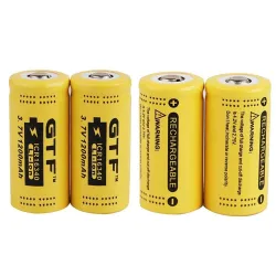 3,7V 1200mAh - CR123A/16340 li-ion batteri - laddningsbart - 2 st