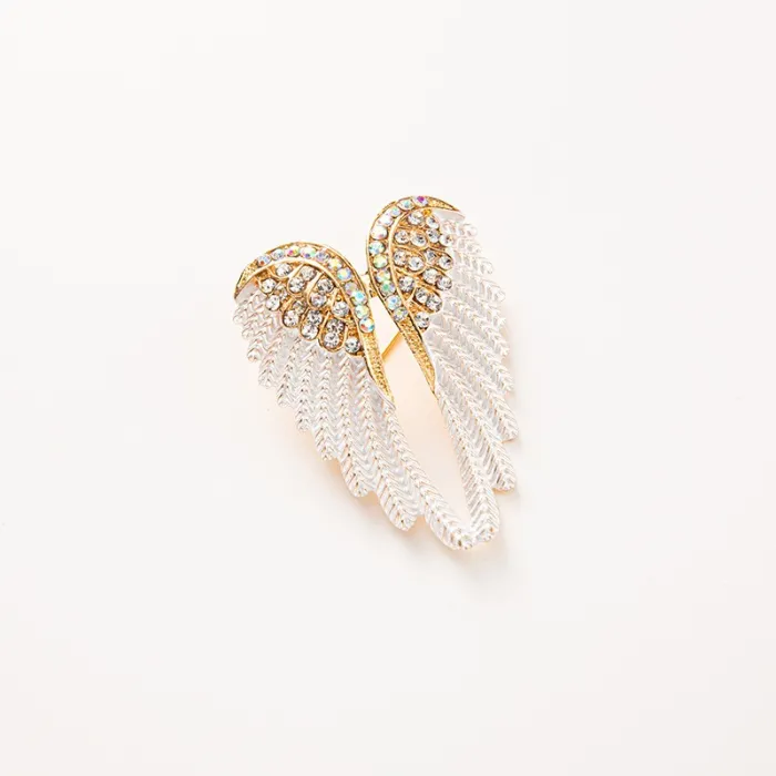 Broche ailes d'ange en cristal