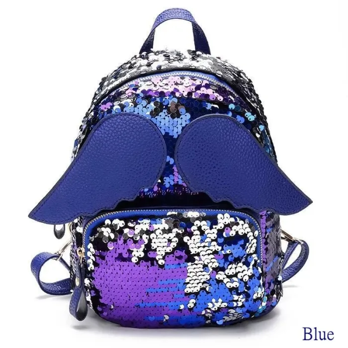 Mini sac à dos à sequins - avec des ailes d'ange