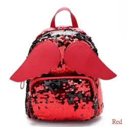 Mini mochila de lantejoulas - com asas de anjo