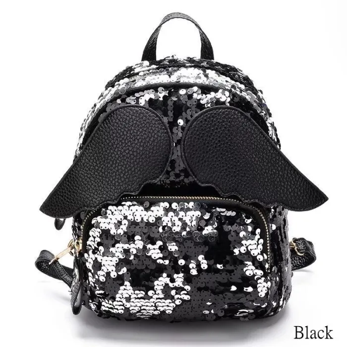Mini-Pailletten-Rucksack - mit Engelsflügeln