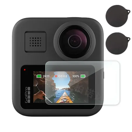 Silikonlinsskydd - skärmskydd i härdat glas - för GoPro Max