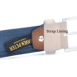 Klassisk læderbælte - med metalspænde - patchwork-design