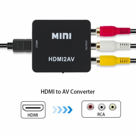 HDMI til AV video- og lydkonverter - HDMI2AV - adapter - inverter
