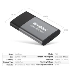 KingDian - external SSD - USB3.0 - type-C - 120GB - 250GB - 500GB - 1TB - 2TBHard drives
