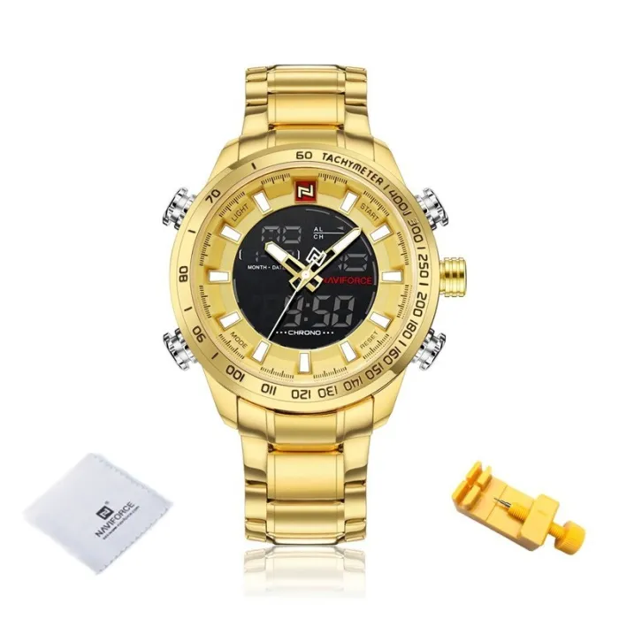 NAVIFORCE - montre de sport pour homme - numérique - Quartz - étanche - acier inoxydable