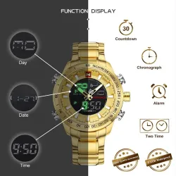 NAVIFORCE - montre de sport pour homme - numérique - Quartz - étanche - acier inoxydable