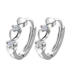 Eleganta örhängen - hjärtan / zirconia - 925 sterling silver