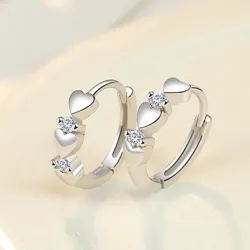 Eleganta örhängen - hjärtan / zirconia - 925 sterling silver