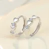 AretesPendientes elegantes - corazones / circonitas - plata de ley 925