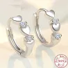 AretesPendientes elegantes - corazones / circonitas - plata de ley 925