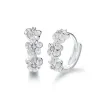 Small round earrings - flowers / zirconia - 925 sterling silverEarrings