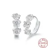 Small round earrings - flowers / zirconia - 925 sterling silverEarrings