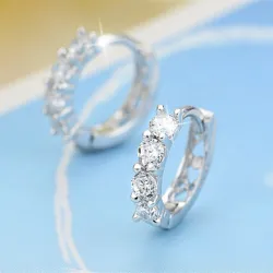 Orecchini tondi in cristallo - Argento 925