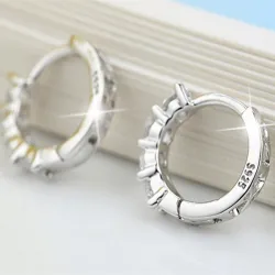 Round crystal earrings - 925 sterling silverEarrings