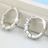 Runda kristallörhängen - 925 sterling silver