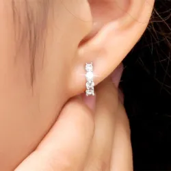 Boucles d'oreilles rondes en cristal - argent sterling 925
