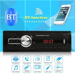 Auto-rádio Bluetooth - 1 DIN - USB - RCA - FM - MP3 - AUX - com comando à distância
