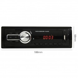 Auto-rádio Bluetooth - 1 DIN - USB - RCA - FM - MP3 - AUX - com comando à distância
