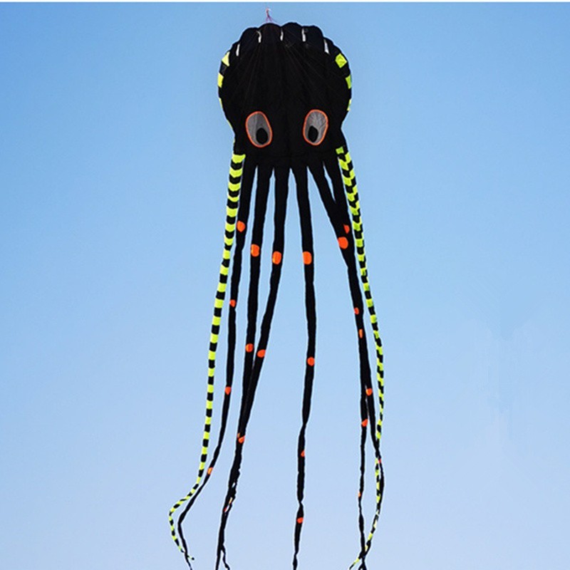 Sport strand vlieger - opblaasbaar - opvouwbaar - gestreepte octopus - 8MVliegers