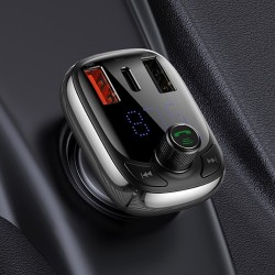 Baseus - car transmitter - quick charger - Bluetooth - dual USB - type-CFM transmitters